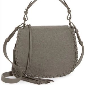 All Saints Mori Leather Crossbody Grey NWT